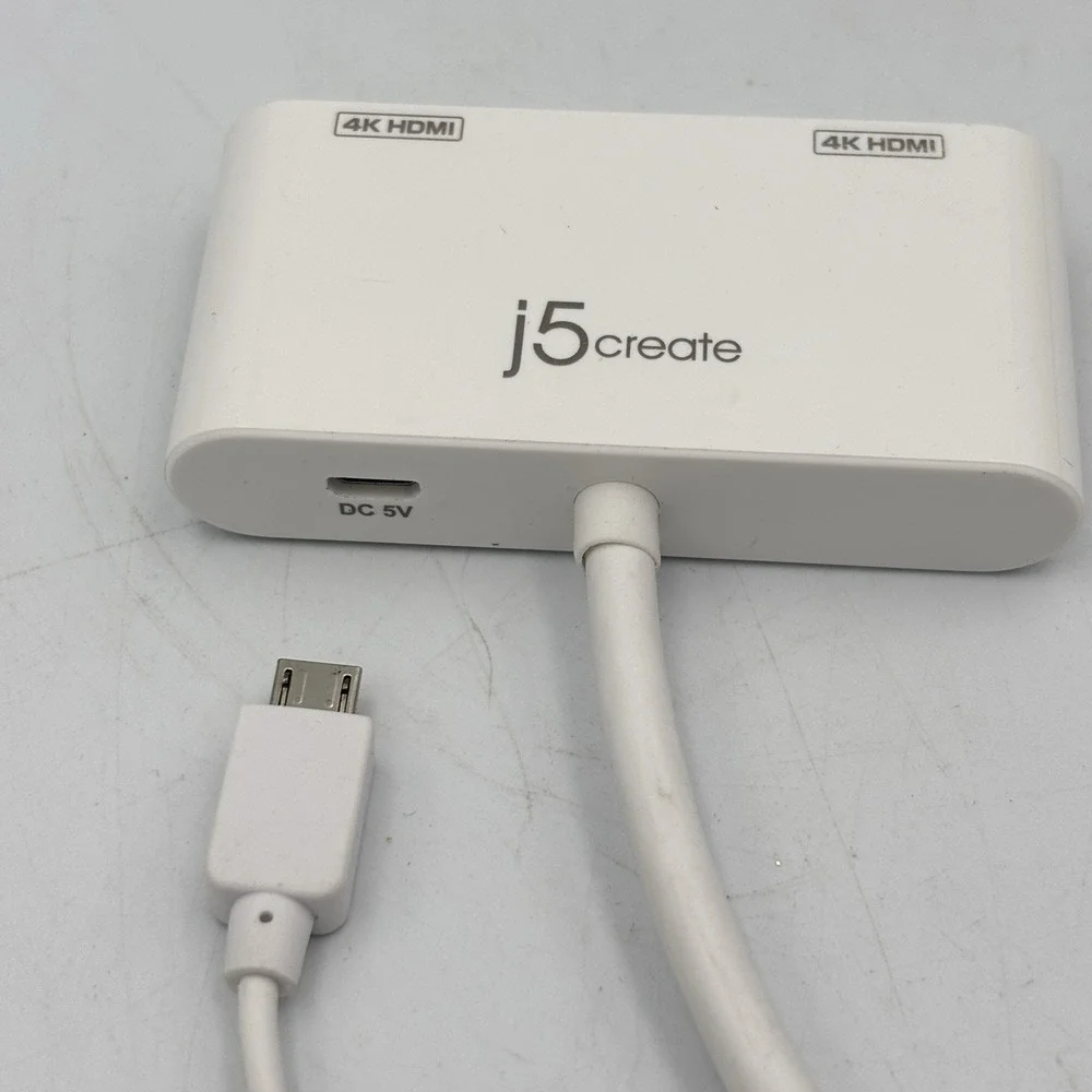 j5create Mini DisplayPort to Dual 4K HDMI MST Adapter, Compatible with Microsoft